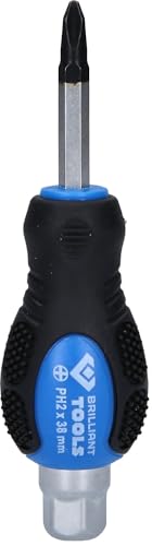BRILLIANT TOOLS BT034809 Destornillador de estrella con tapa protectora de impactos, PH2 [Powered by KS TOOLS]