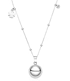 Dada Gioielli - Collar Campana Llamador de Ángel para Embarazada, Esfera Sonora y Colgante de Ángel Porta Suerte para Mamá y Bebé, 110cm (Ángel Plata)