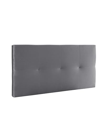 Home Heavenly®- Cabecero tapizado Jansen. para Cama Individual en Tela de Color Gris Oscuro Acolchado de 4 cm. Fabricado en España (105, Gris)