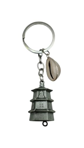 Image of Classic Antique Tibetan Temple Bell Shaped Keyring for Gift Gaurdian bell for Car Bike Bags Metal Key ring Key Chain Bag Charm Gift