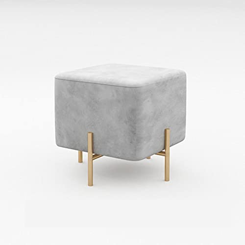 Repose-pieds en métal et velours au design minimaliste