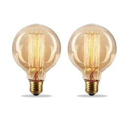 Image of 4 Watts Edison Screw Type Round Filament Bulb for E27 Screw Type Holder Lamps and Lights, Yellow, Pack of 4, Incandescent