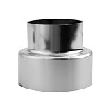 Reduzierstück aus Edelstahl, Kaminrohrdurchmesser, Adapter für Holzofenentlüftungen, doppelwandiges Rauchrohrstück, verzinkt, rund, Rohrgröße (Ø 80 mm/Ø 60 mm)
