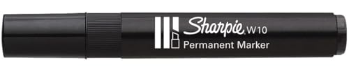 Marqueurs permanents W10 Sharpie noir feutre indélébile biseauté pour carton et plastique