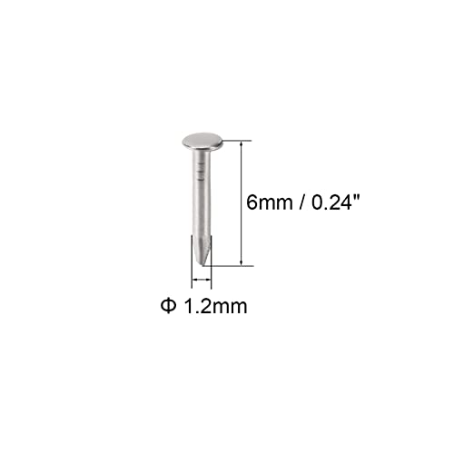 1000 clavos pequeños de acero carbono 1.2 mm x 6 mm para accesorios decorativos y DIY miniatura 3