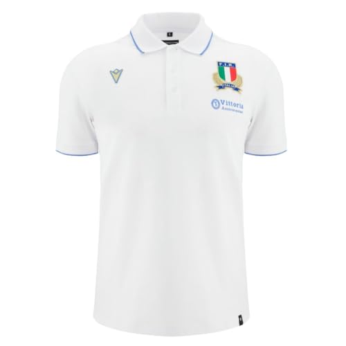Macron Polo en Coton Adulte fini les maillots inconfortables Italia Rugby