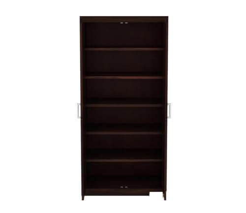 Image of Rajotiya FurnitureSolid Wood 2-Door 5 Shelf Wardrobe Cupboard Almirah: Elegant Storage Solution for Clothes (Teak)