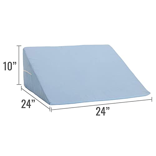 Image of DMI Bed Wedge Pillow and Triangle Wedge with Elevated Incline for Neck Pain, Headaches, Reflux, Shoulders, Back Pain, Foot Support, Knee Pain or Restless Leg Syndrome, 24x24x10 inches, Blue