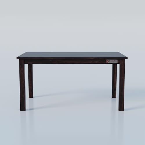Image of DRIFTINGWOOD Tiya Solidwood Dining Table 4 Seater with Floral Design Cushions | Four Seater Dinning Table with 4 Chairs for Home | Rosewood, Walnut Finish, Self Assembly(DIY)