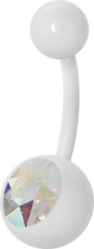 eeddoo Bauchnabel-Piercing Banane Kristall Flexibel Kristallklar Kunststoff