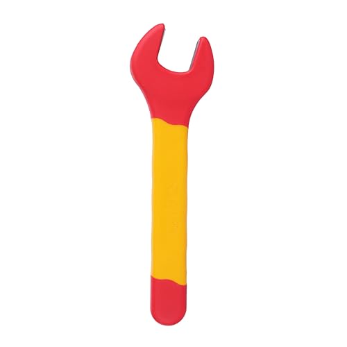 Image of Stanley STMT77728-23B VDE Insulated Open End Wrench 22mm, Ideal For Repair Of Electric Vehicles, Red and Yellow