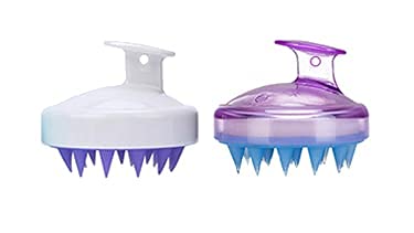 Scalp Massager and Relaxation tool Silicone Shampoo Brush Wide Tooth Comb Head Body Scalp Washing Comb for Hair SPA --- COMBO DEAL (WhitePurple)