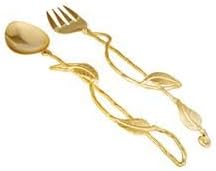 212 Main Wooden Salad Servers with Gold Handle Set of 2