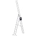 Produktbild PROREGAL Sprossen-Mehrzweckleiter Economy Plus | 3-teilig mit Traverse | 3x16 Sprossen | Arbeitshöhe 10,83m | Traglast 150kg | Alu Leiter Vielzweckleiter Haushaltsleiter Arbeitsleiter Anlegeleiter