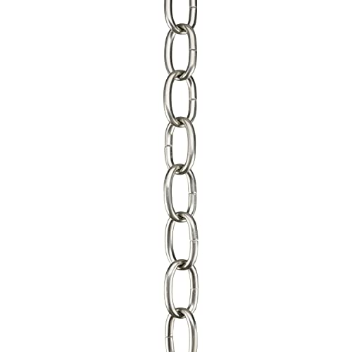 Image of Aspen Creative 21114-31,Steel 3 Feet Heavy Duty Chain for Hanging Up Maximum Weight 60 Pounds-Lighting Fixture /Swag Light /Plant in Brushed Nickel.8 Gauge.