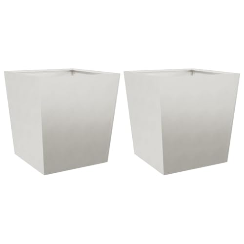 vidaXL Pflanzkübel 2 STK., Blumenkübel mit Boden, Pflanzkasten Pflanztopf für Garten Balkon Terrasse, Blumentopf Pflanzgefäß Blumenkasten, Edelstahl