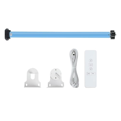 Zigbee-Smart-Roller-Shade-Motor, Rechargeable Automatic Curtain Opener for 37mm/38mm Tube Blinds, Works with Tuya App, Alexa & Google Home Voice & & Remote Control (Motor with 6-Channel Remote)