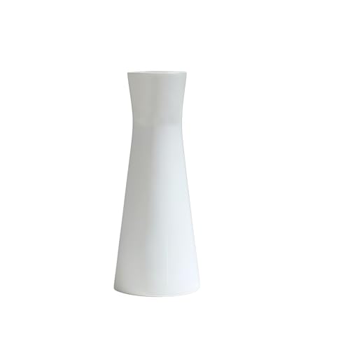 Florero cónico de 18 cm de alto, flores de un solo tallo, jarrones de cerámica para decoración del hogar, oficina, centros de mesa, color blanco