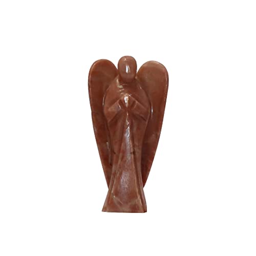 THIRD EYE CRYSTALS ángel de la Guarda de Bolsillo, Piedra Lunar, Cristal Tallado, Piedras Preciosas Naturales, Mini estatuilla, Estatua de Reiki, Adorno para el hogar, Oficina, decoración