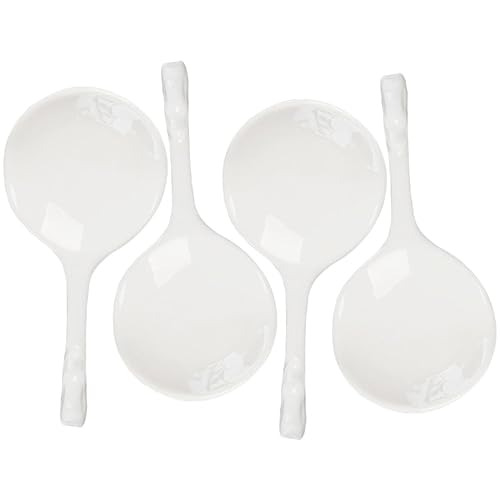 Garneck 4pcs Chopstick Rest Soup Ladle Rest Spoon Holders Kitchen Utensil Rest Wicker Baskets for Doors Utensil Holders Chopstick Holders Spoon Rest Garnish Tray Chopsticks White Ceramics