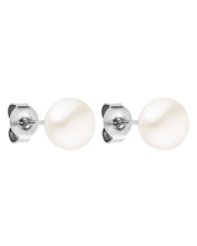 Boucles d'oreilles Pearl pour femmes, puces d'oreilles en acier inoxydable