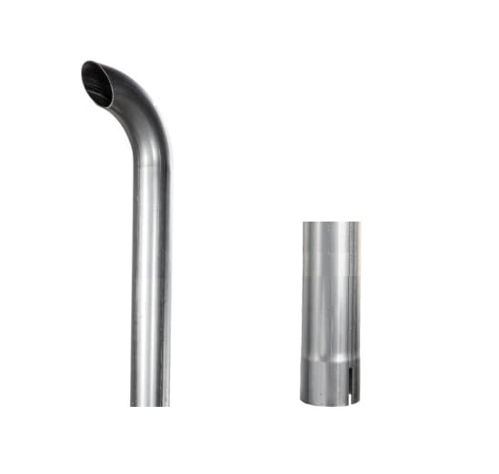 Tubo curvato prolunga marmitta scarico 100cm DIAMETRO 45mm con manicotto trattore e vari MADE IN ITALY