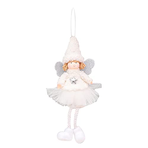 TianWlio Weihnachten Engel hängende Ornamente Weihnachtsbaum Anhänger Home Weihnachtsdekoration Mädchen Geburtstag Party Decor Ordnerhalterung Wand (White, One Size)