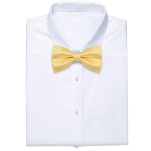 Image of YourTies Bow Ties for Men Pretied Bowties Solid Color Satin Bow Tie Formal Business Tuxedo Wedding Party Prom