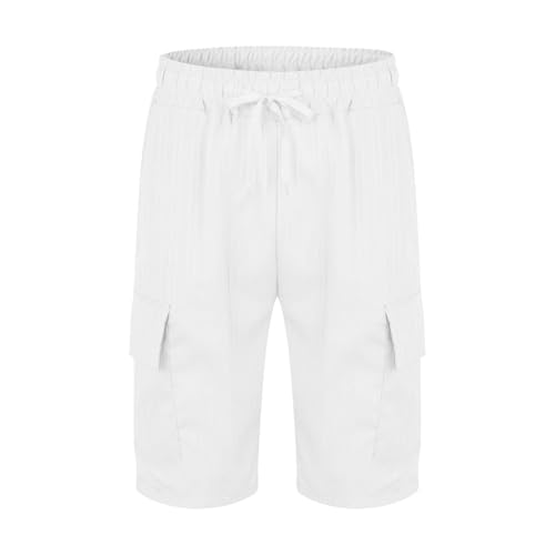 Shorts casual de hombre con cintura elástica y bolsillos grandes miniatura 6