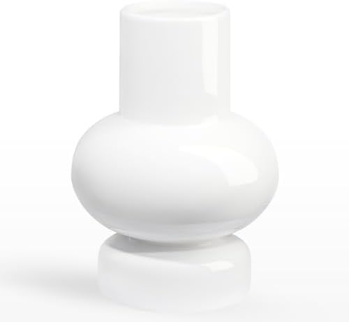 Torre & Tagus 8" White Ceramic Stacked Bubble Vase for Flowers wi...