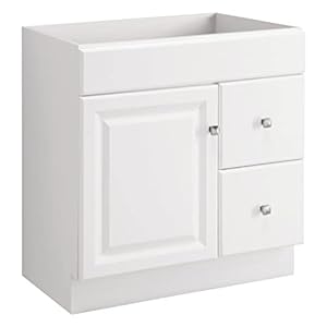Design House Wyndham 30 Inch Bathroom Vanity, Ready to Assemble, Solid Wood, White, 597203