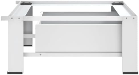 vidaXL Heavy-Duty Steel Washing Machine Pedestal with Storage Drawer - White, Suitable for All Standard Washing Machines and Dryers, Non-Slip and Scratch Protection Design