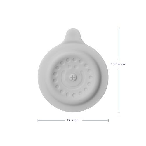 Image of Ubbi Silicone Bathtub Drain Stopper with Suction Cup, Baby Bath Drain Cover, Gray