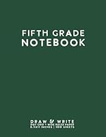 Fifth Grade Notebook: Dark Green Softcover Wide Ruled Composition Journal B095Q9R85F Book Cover