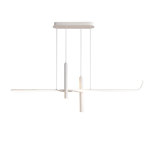 Plafonnier moderne suspension linéaire pour éclairer un îlot de cuisine sombre