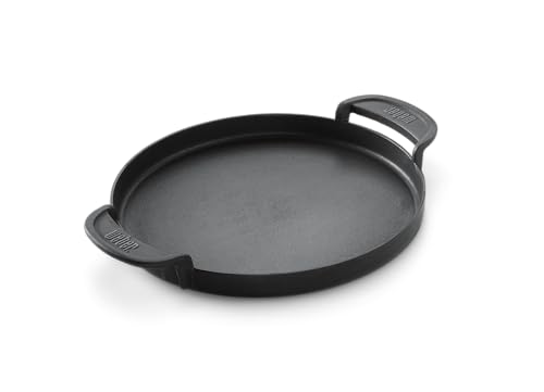 Weber Cast Iron Griddle for Gourmet BBQ System - Even Heat Distribution, Optimal for Fish, Vegetables and Pan-Fried Dishes – Black (7421)