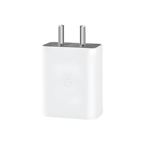 Image of Google 30W Original Type C Rapidly Charging Adapter for Pixel 9 /9 Pro /8 /8 Pro /8a /7 /7 Pro /7A /6 /6 Pro /6A /Tablet /Buds and Other USB C Mobile Device, 30 Watt Fast Charger, White