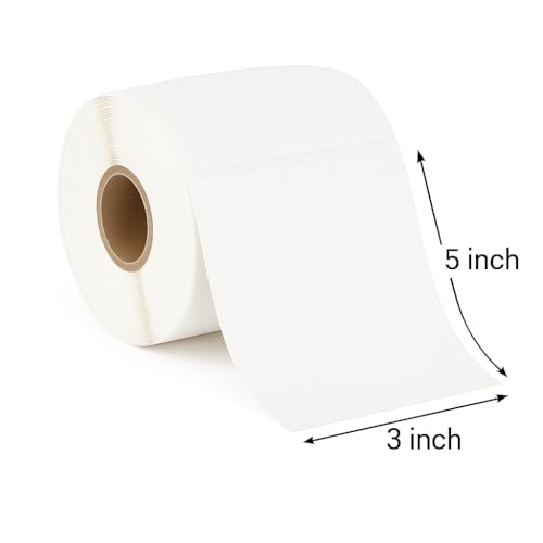 Image of Direct Thermal Barcode Labels Stickers (3x5 Inch / 75x125 mm) 500 Labels /Roll