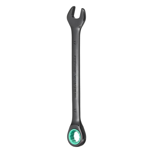 sourcing map Ratcheting Combination Wrench 17mm Metric 12 Point CR-V Electrophoresis Lengthen Double Box Open-Ended Ratchet Wrenches with 72 Tooth 5 Swing Industrial Grade Spanner