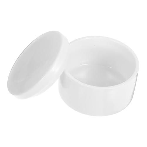 BESTYASH Caja De Joyería Cerámica Blanca Redonda Con Tapa Organizador Pequeño Para Pendientes Diseño Resistente y Decorativo Para Almacenamiento Diario
