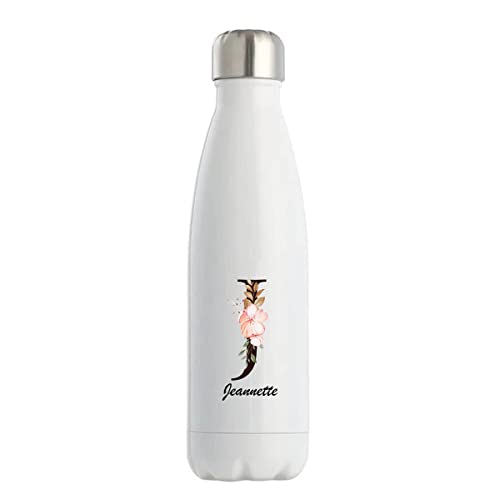 Bouteille Isotherme Jeannette | Gourde prénom femme conservation chaleur double paroi isolante et réutilisable | Idée cadeau anniversaire noël et fête des mères