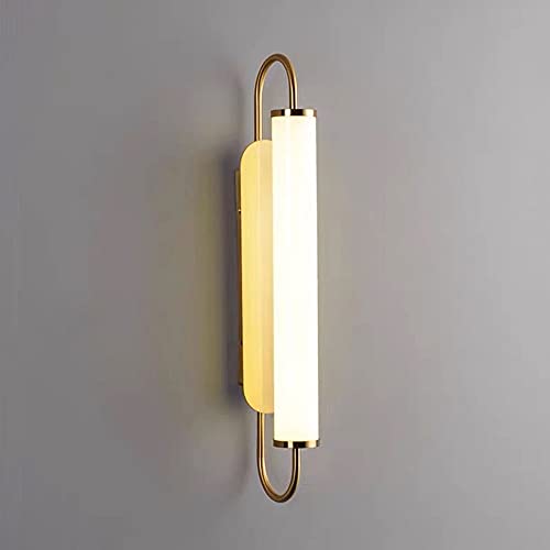 Applique murale LED en métal doré et acrylique blanc chaud pour salon