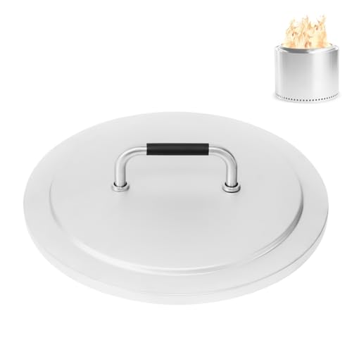 Feuerschalendeckel Zubehör für Solo Stove Bonfire 2.0, 49.5 cm 304 Edelstahl Feuerstellen, runde Abdeckung Deckel mit hitzebeständigem Griff für Solo Herd Lagerfeuer und anderes 49,5 cm