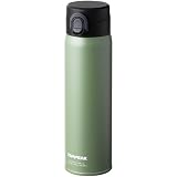 アトラス 水筒 600ml 超保温保冷ワンタッチマグボトル 真空断熱 洗いやすい 軽量 スリム コーヒー対応 スポーツドリンク対応 ステンレスボトル 白湯 カーキ テンピーク TEMPEAK ATPBW-600KH