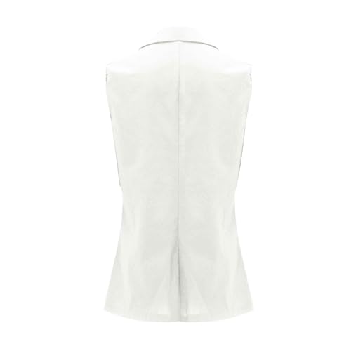 Summer Vest for Women Casual Open Front Sleeveless Blazers Business Lapel Button Suit Vests Loose Work Office Jacket3