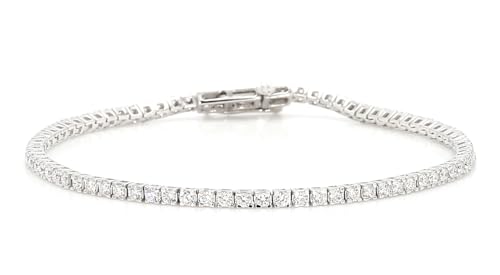 Lab-Grown Diamond Tennis Bracelet in 14K White Gold with 7-Inch Length for Women, Best Jewelry Gift (Color F-G, Clarity VVS-VS)