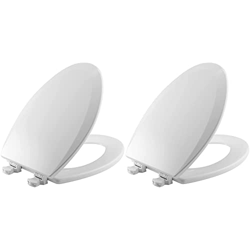 Bemis 1500Ec 000 Toilet Seat With Easy Clean & Change Hinges, Elongated, Durable Enameled Wood, White & 1500Ec 390 Lift-Off Wood Elongated Toilet Seat, 1 Pack, Cotton White #TOP27