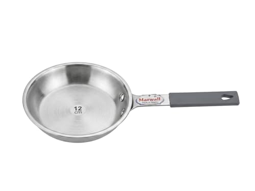 Image of Triply Stainless Steel Mini /Baby /Small Size | Induction Friendly | 2.5mm Thickness | Cool Touch Silicone Stainless Steel Handle (Silver, 250ml, Triply Stainless Steel)