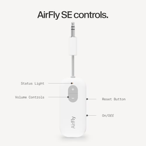 Twelve South AirFly SE | Bluetooth Wireless Audio Transmitter Adapter for AirPods/Headphones, 20+ Hr Battery, Works with 3.5mm aux Jacks on Airplanes, TVs, Gym Equipment, and Travel — view 7
