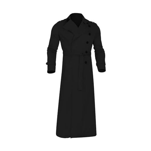 Image of Windproof Men'trench Coat Warm Peacoat Soft for Vacation